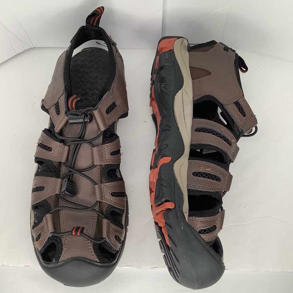 Eddie Bauer Troy Hiking Sport Leather Brown Men’s Sandals Sz 10 Sporty, Outdoor